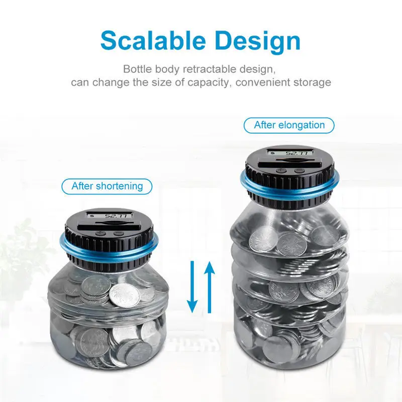 Electronic Digital LCD Bank Plastic Money Saving Jar Counting piggy Bank Counter Coin Box Kids Deposit Tools For Box Money