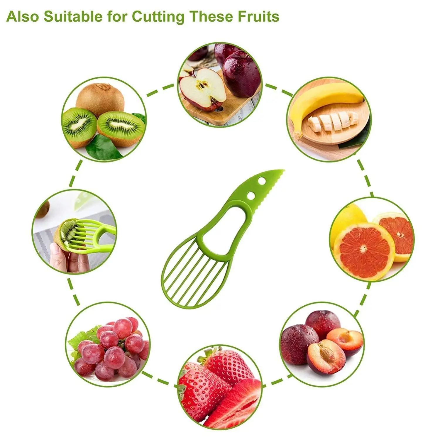 3-в-1 авокадо Slicer Ши нож для удаления сердцевины и нарезания масло Фруктовый нож резак целлюлозно-сепаратор Пластик Ножи Кухня фруктов и овощей домашних декоративных корзинах