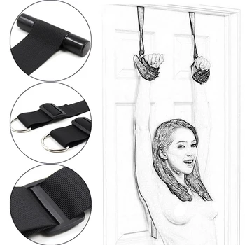 BDSM Harness Adjustable Adult Toys Multiple Ways Flirting Restraint Handcuffs On Door Bondage Gear Sex Toys For Women Couples 1