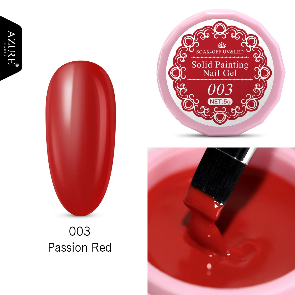 Cheap Price of  AZURE BEAUTY Painting Gel Nail Polish 5g Pure Color Paint Gel Varnish For Nail Art Design Manicure 