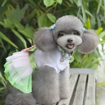 

Dog Clothes Sun Flower Dress Super for Dogs Medium Clothing Pet Outfits Cute Summer Cotton Yorkies green Girl Ropa Para Perro