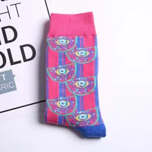 Женские креативные яркие цветные носки с принтом, повседневные хлопковые носки