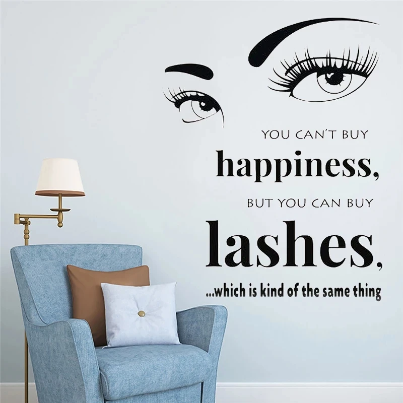 Fashion Girls Lash Brows Eyes Wall Stickers Living Room Decoration