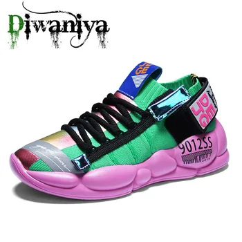 

Men Sneakers Lover Thick Sole Platform Vulcanize Man Mixed Color Dad Shoes Trainers Loafers Big Size 35-44 Zapatos Hombre Mesh