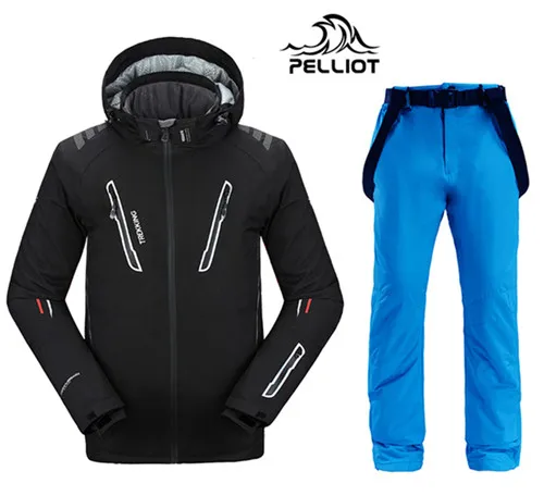 color 3 Подлинный! Pelliot лыжная куртка+ брюки, Мужская водонепроницаемая, дышащая термальная куртка для сноуборда, мужские лыжные костюмы - Цвет: color 3