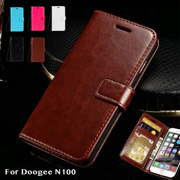 Перейти на Алиэкспресс и купить Флип-кейс из искусственной кожи Для Doogee N100 с держателем для карт, силиконовый чехол с фоторамкой, чехол-Кошелек Для Doogee N100, деловой чехол