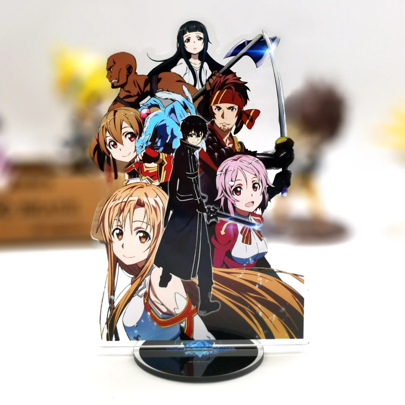 

Sword Art Online SAO Kirito Asuna family Klein Agil shirika yui GM acrylic stand figure model plate holder topper anime