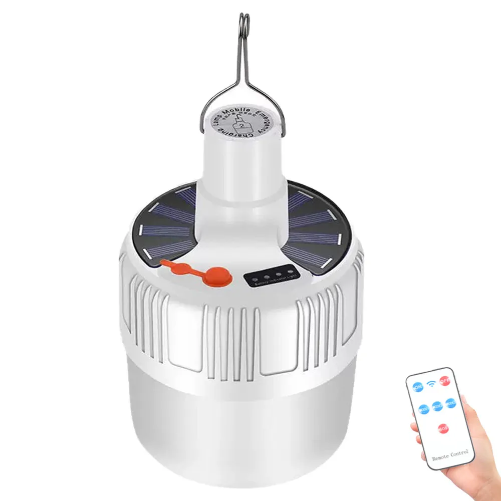 

Solar Light 60W/80W/100W Portable Bulb Lamp With Remote Control Night Market Lighting Bulb Lamp For Camping Solar LED Lights