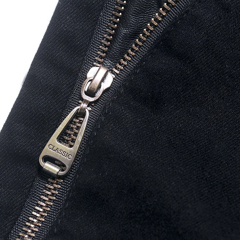 Men Trousers Leather Pants Skinny Pants Men's Zipper Motorcycle Leather Pants Denim