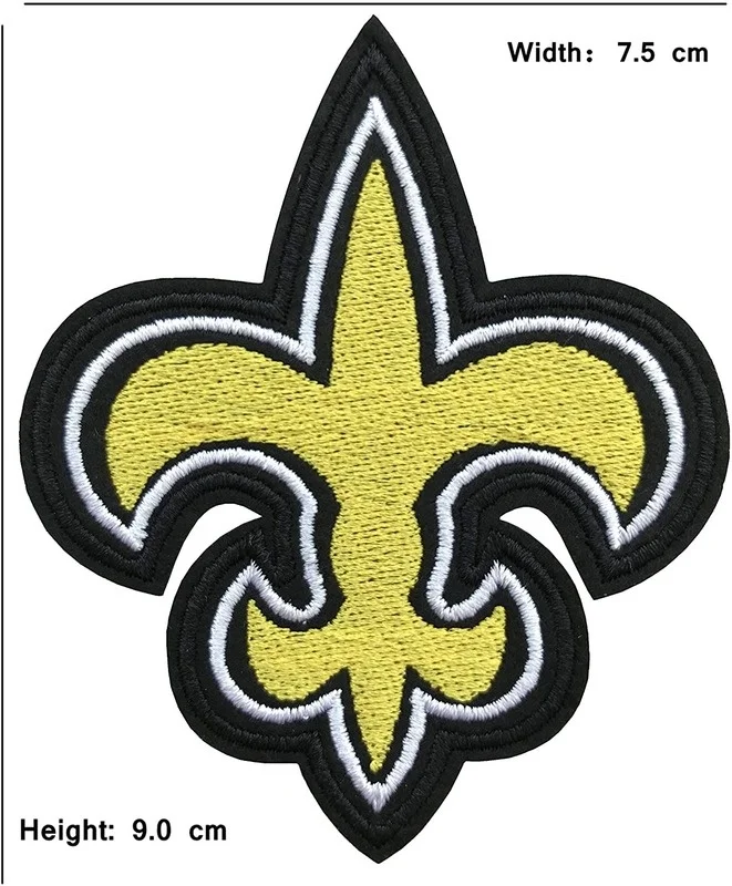 3-Pack Large Gold Fleur De Lis Iron-On Applique Patches - Metallic Gold Embroidered