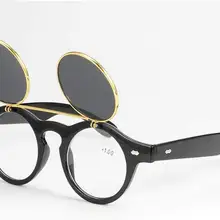 MINCL/Ретро Круглый кожаный чехол из искусственной кожи(ВС чтения очки с оправой из сплава металлов на половину линз Prebyopia Для мужчин Для женщин дальнозоркости очки с футляром NX