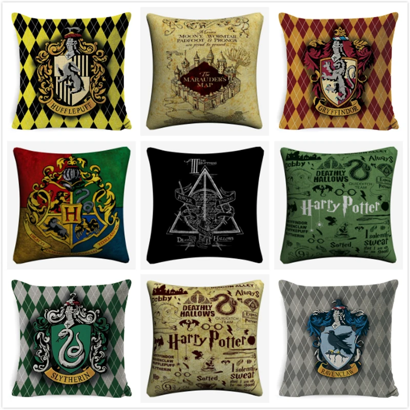 Funda de cojín decorativa de estilo Harry, funda de almohada de lino y algodón de 45x45cm para sofá, silla Potter, funda de almohada, Cojines para decoración del hogar|Funda de cojín| - AliExpress