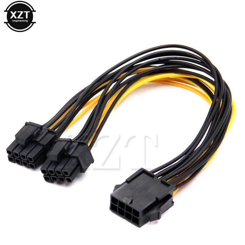 GPU 8pin for graphics card BTC Miner 20cm Female to dual PCI-E PCI Express 8p ( 6+2 pin ) Male power cable 18AWG wire