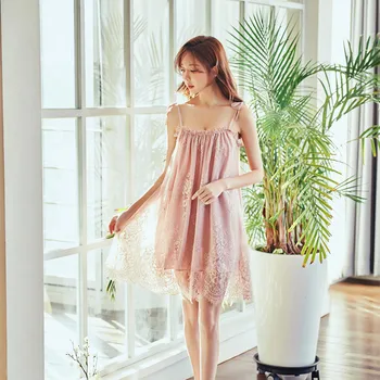 

Ropa De Mujer Verano Spring Sling Night Dress Female Summer Lace Sexy Nightdress Adjustable Sling Home Clothes Sexy Nightwear