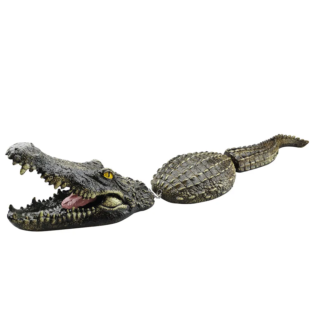 Плавающая головка крокодила водная приманка Садовый пруд художественный декор для хищника цапля утка контроль садовое украшение домашний декор