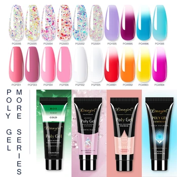 

38 Color Poly Nail Gel Finger Nail Extensions Glitter 15ml Poly UV Gel Nail Gel Diamond UV Building Jelly Gel Polish Manicure
