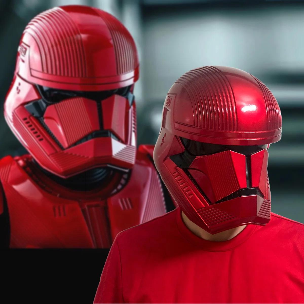 Фильм Звездные войны 9 The Rise of Skywalker Sith Trooper Косплей шлемы Красная маска ПВХ полная голова взрослых реквизит вечерние Хэллоуин