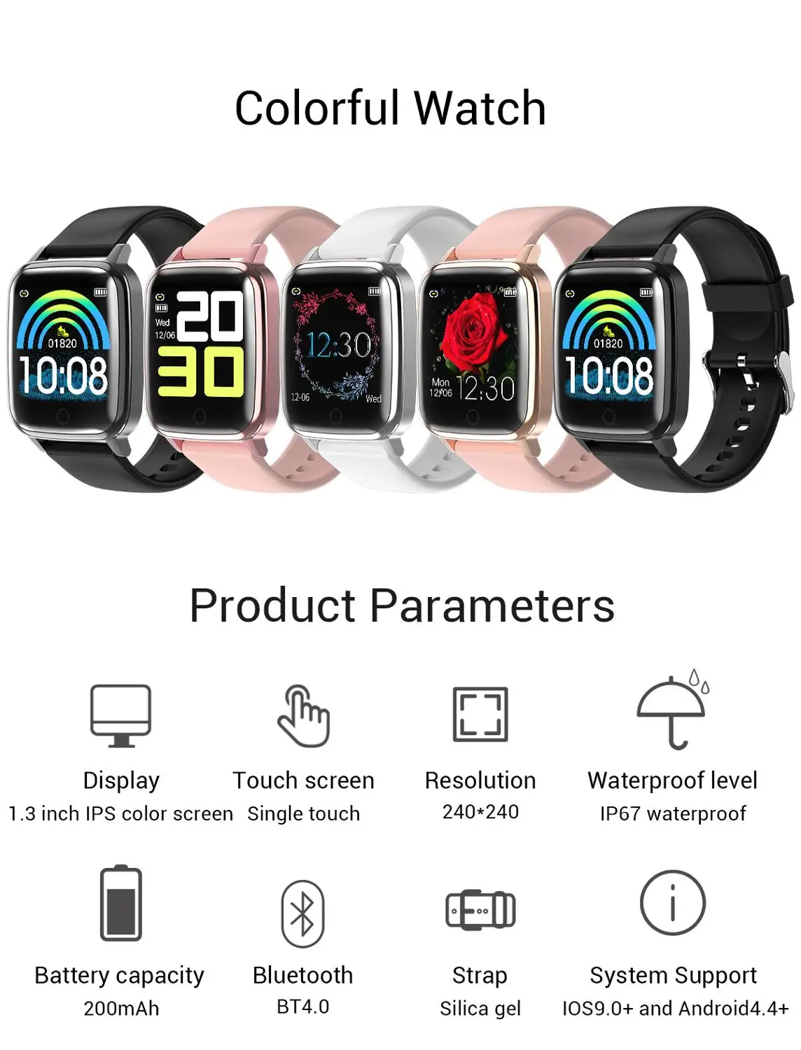 Comprar BELOONG R1 inteligente de reloj de pulsera de corazón de presión arterial Monitor de oxígeno y sueño recordatorio de los dispositivos de vestir banda pulsera