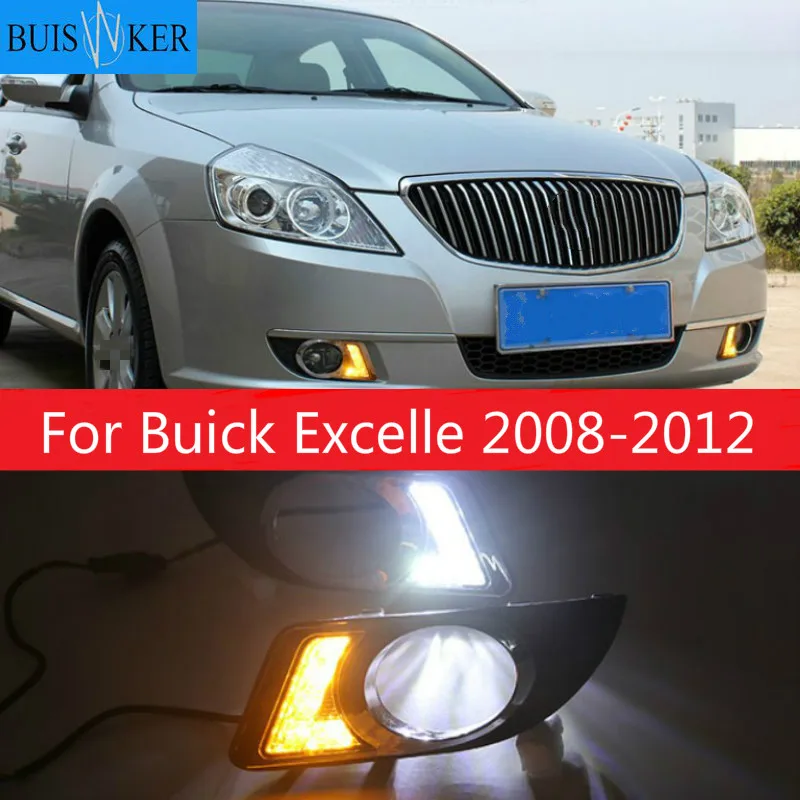 

2 шт. для Buick Excelle 2008-2012 с передняя противотуманная фара Дневной светильник светодиодный DRL Противотуманные Фары Светильник