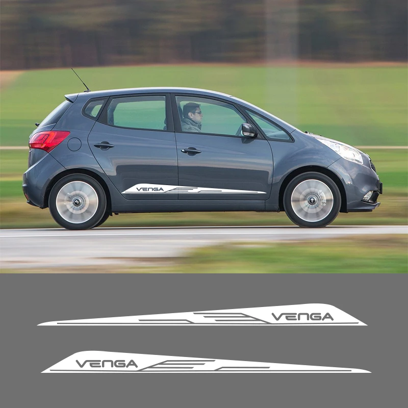

2 PCS Car Vinyl Side Stripes Stickers Auto Graphics Decals For Kia Venga