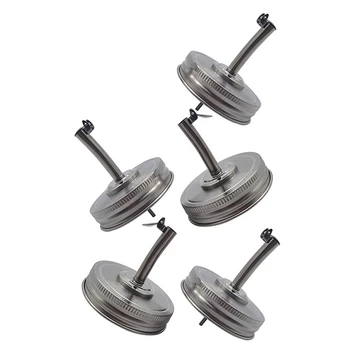 

5Pcs Caps for Mason Jar Lids Pour Spout Oil Bottle Cover Silicone Washer Cap Leak Proof Wear-Resistant Can Cover