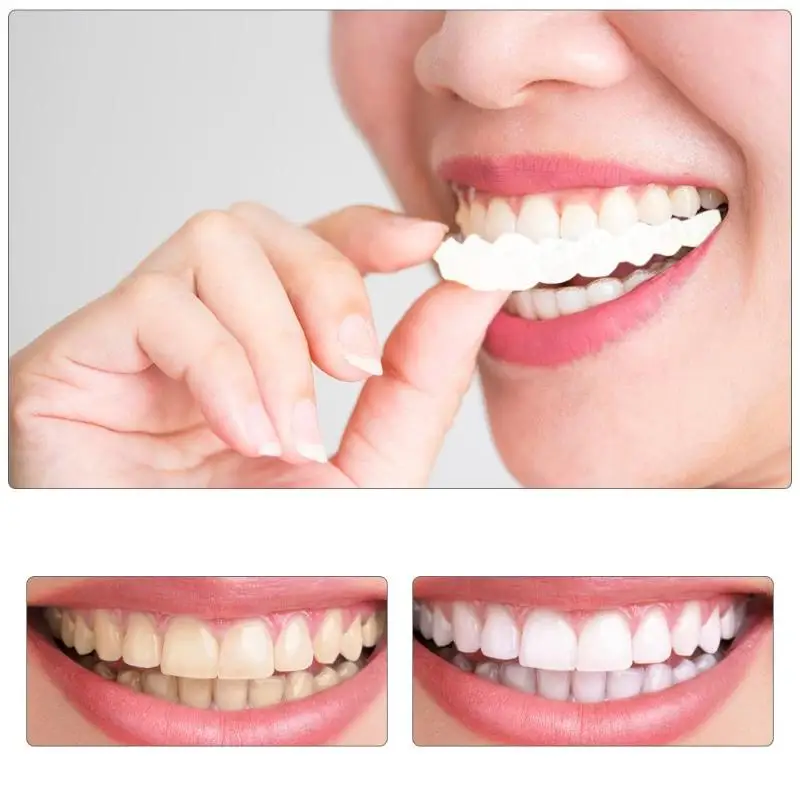 

1pair Silicone Fake Teeth False Tooth Cover Snap On Immediate Teeth Cosmetic Denture Care Oral Care Plastic Oral Care Smile Toot