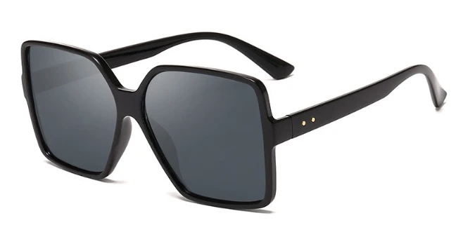 46179 ретро большая оправа солнцезащитные очки для мужчин и женщин Модные Оттенки UV400 Винтажные Очки - Цвет линз: black black
