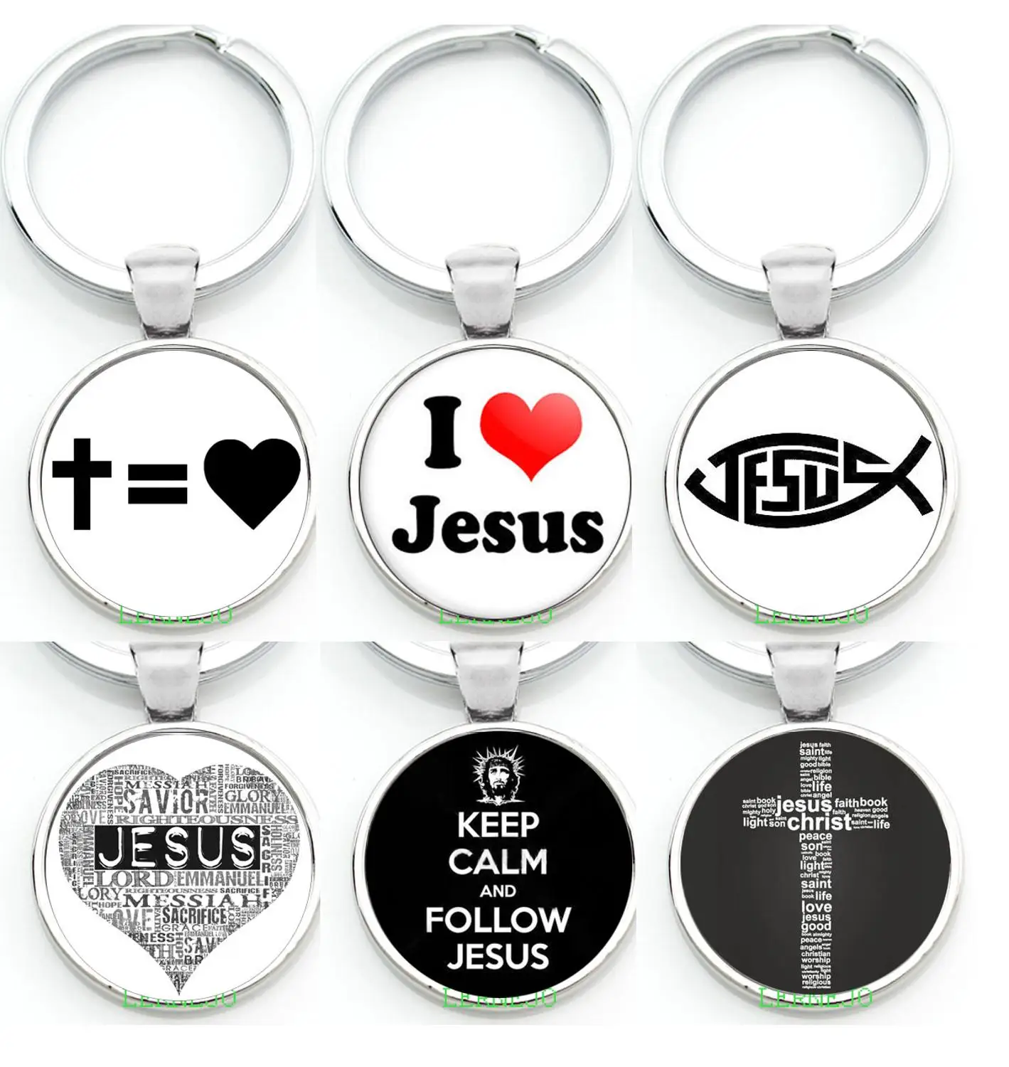 Christian Cross key Chain Crucifix Key Ring Christianity Church Faith