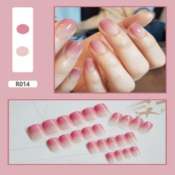 

Nail Patches Fake Nails Wearable Nail Patches Waterproof 24 Pieces Boxed Nail Decorations Nail Adhesive Tape False Nails TSLM1