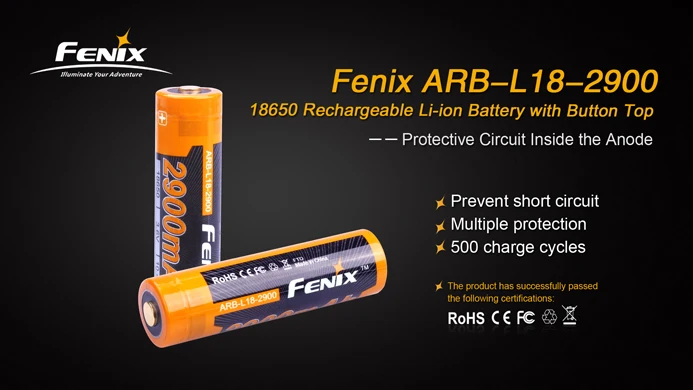 Fenix ARB-L18-2900 3,6 V 18650 2900mAh литий-ионная аккумуляторная батарея