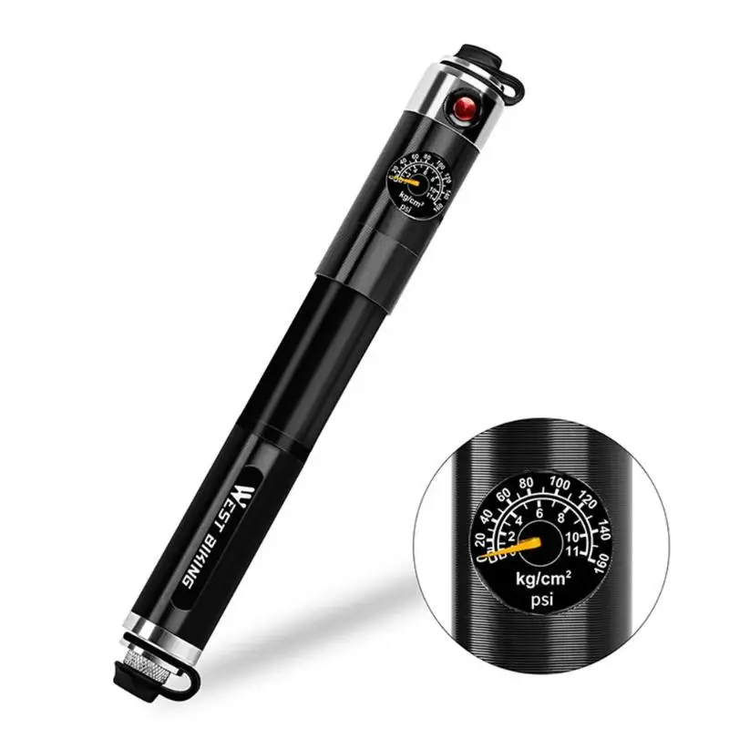 160PSI двухсторонний велосипедный насос портативный алюминиевый сплав надувные аксессуары Велосипедное оборудование с манометром газа