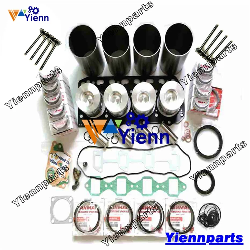 

For Yanmar 4TNB78 Overhaul Rebuild Kit Valve Cylinder Liner Piston Ring Bearing Set Full Gasket Kit Diesel Engine Repair Parts