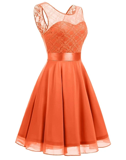 Short Orange Formal Dresses