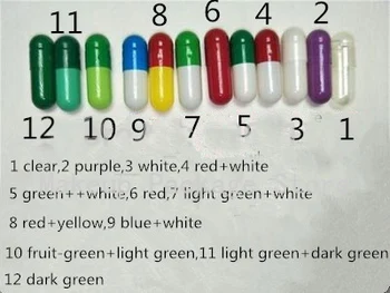 

1# Capsules,1000pcs!All Kinds of Colored Empty Hard Gelatin Capsules Sizes 1,Joined Capsules Shell DIY Mask Refillable Bottle
