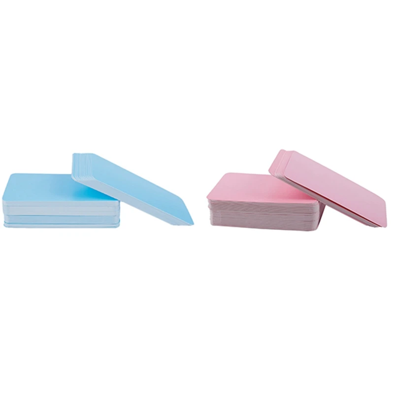 

2 Set Blank Handwritten Paper Message Card Business Thank You Cards for Memo Wedding Party Greeting, 1 Set Blue & 1 Set Pink