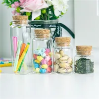 Glass Bottles with Cork Crafts Bottles Jars  Weding Gift 50ml 80ml 100ml 150ml Empty Jars Containers Bottles 24pcs 2