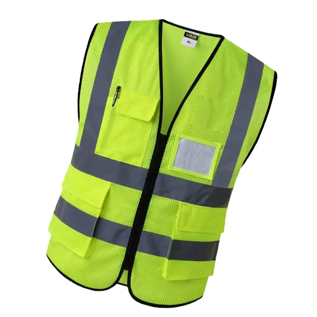 Reflective Safety Vest Engineer Construction Gear With Pockets