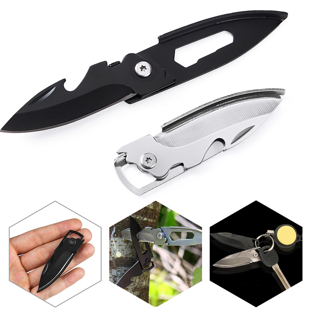 Folding Knife Multifunctional Mini Edc Knife Self Defense Key Ring Knife Bottle Opener Peeling Open Pocket Packaging Multi Tool Knives Aliexpress