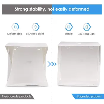 

40CM Large Size Folding Lightbox Photography Photo Studio Softbox LED Light Soft Box Photo Background Kit Light box Button Type