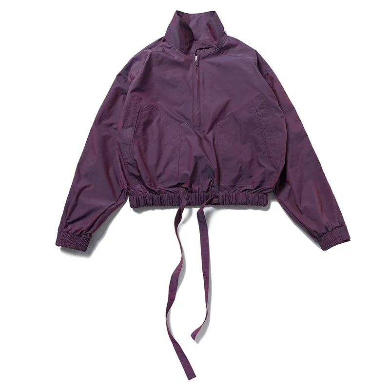 

Lawfoo2019 Autumn And Winter Popular Brand New Style Men'S Wear Fog High Street Purple Elastic Band Men's Sports Windcheater