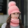 Winter knitted Beanies Hats Women Thick Warm Beanie Skullies Hat Female knit Letter Z Bonnet Beanie Caps Outdoor Riding Ski Sets ► Photo 3/6