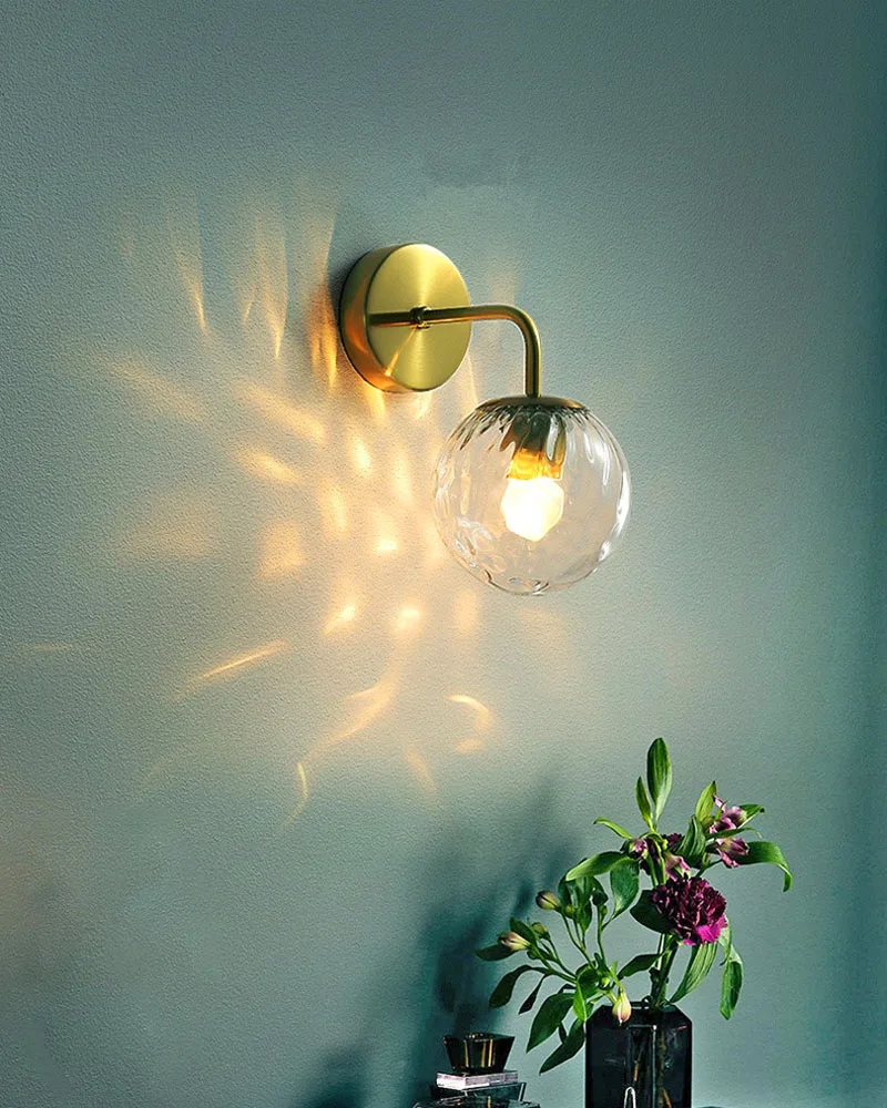 Скандинавский латунный светильник для спальни s прикроватный настенный светильник для гостиной настенный современный минималистичный коридор ванная комната зеркало передний светильник