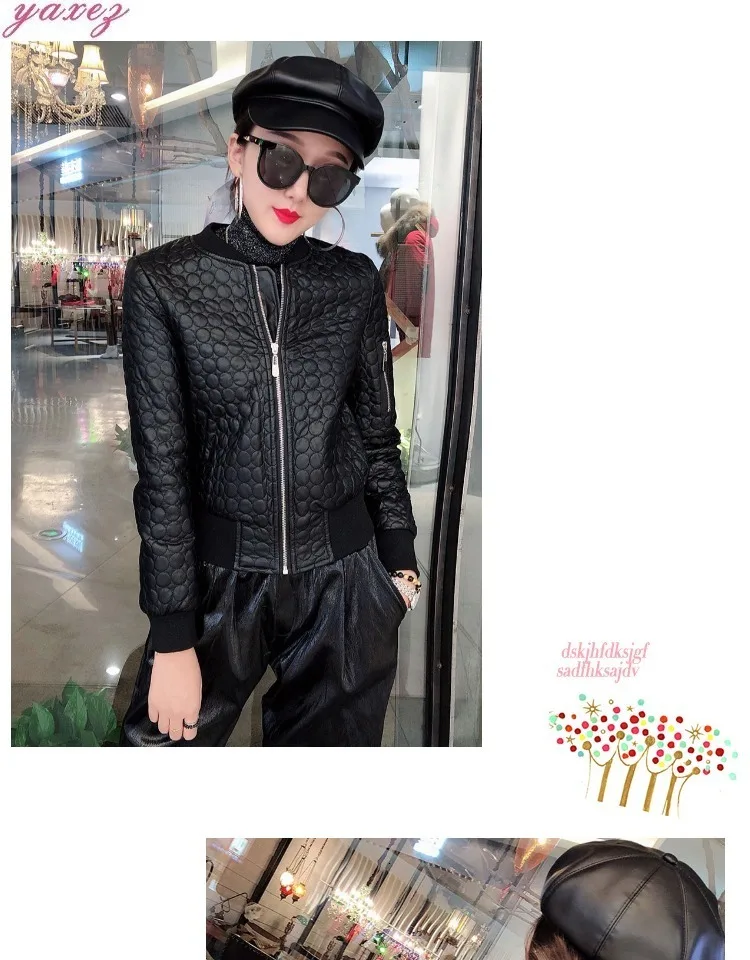 Autumn Leather Clothing Woman Short Fund Loose Coat Loose Skinny Locomotive Jacket Pu Leather Coat Small Cotton