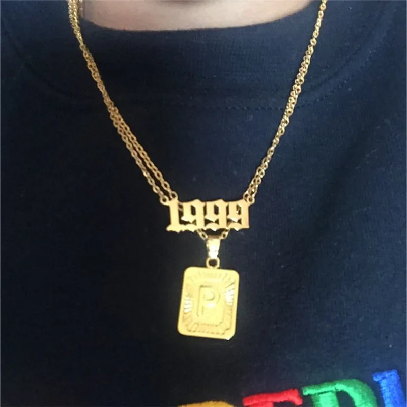 26 Letter Necklace Initial Pendant A B 