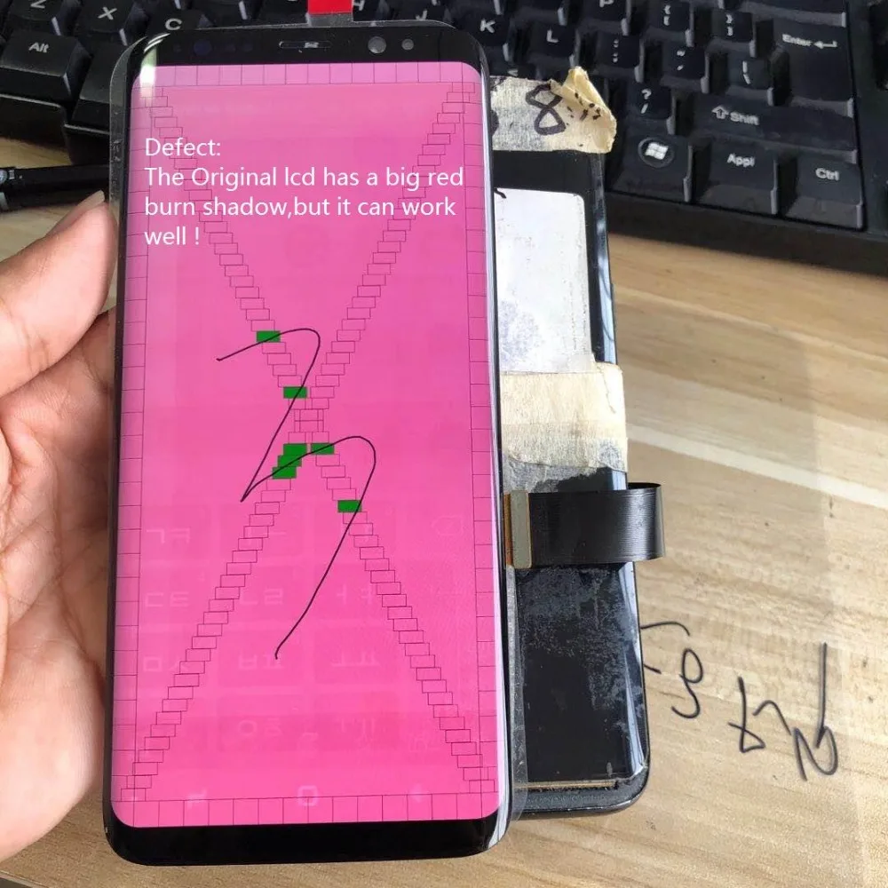 With Dead Pixels Original LCD For Samsung Galaxy S8 lcd G950 SM-G950F LCD Display Touch Screen Digitizer no Frame Assembly Part