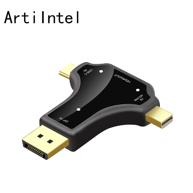 3 в 1 USB-C и Displayport Mini DP к HDMI Женский адаптер конвертер Разъем USB Тип C 4K 2K для MacBook