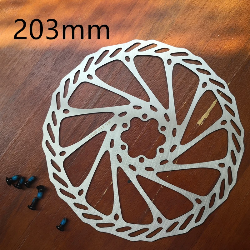 203mm Нержавеющая сталь дисковый тормозной ротор MTB дорожный велосипед тормозного диска 140 мм 180 мм 203 мм 44 мм 6-болт, ось велосипеда тормозной ротор - Цвет: 203mm