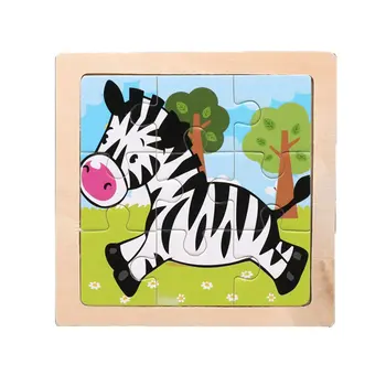 

Wooden Small Puzzle Children's Puzzle 9 Pieces Of Woody Forest Animal Shape Story Puzzle/Traffic Puzzles/Idiom Puzzle Toy Puzzle