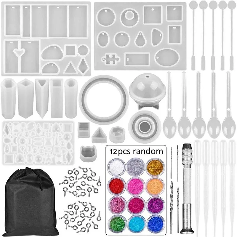 

83/94PCS Silicone Mold For Resin DIY Clay Epoxy Resin Casting Molds And Tools Set With A Bag For Diy Jewelry Craft Making