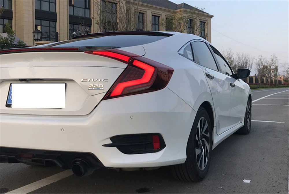 1 комплект для Honda Civic задний фонарь Civic светодиодный задний фонарь DRL светодиодный динамический сигнал тормоза заднего хода аксессуары